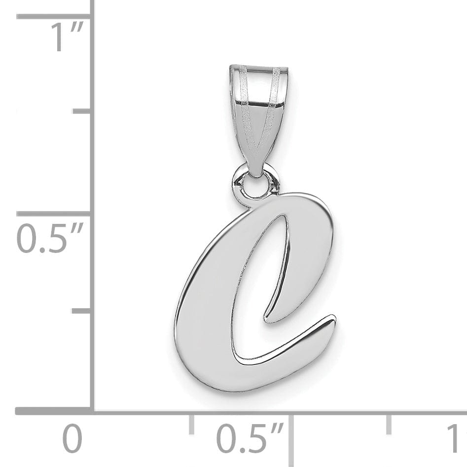 Lovely Rita's Pendants & Charms 14k White Gold Script Design Letter C Initial Pendant