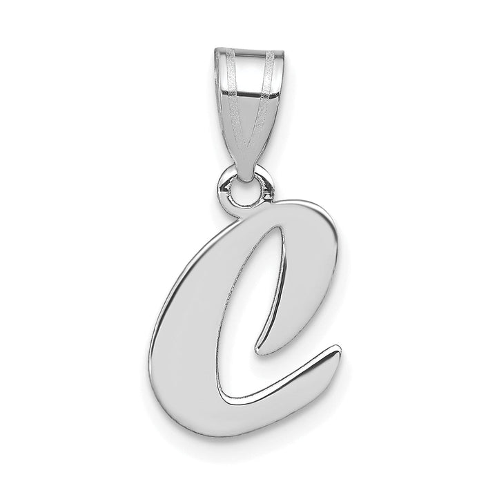 Lovely Rita's Pendants & Charms 14k White Gold Script Design Letter C Initial Pendant