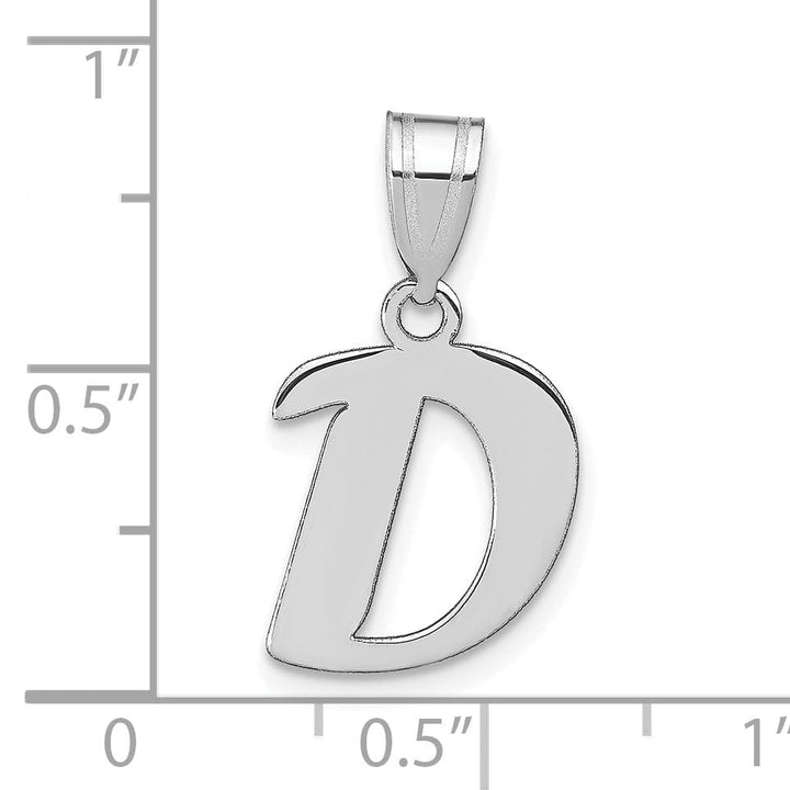 Lovely Rita's Pendants & Charms 14k White Gold Script Design Letter D Initial Pendant