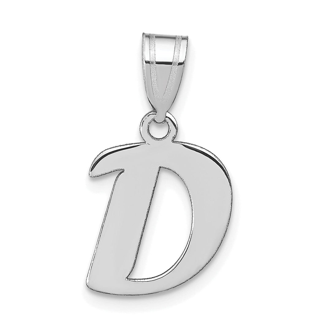 Lovely Rita's Pendants & Charms 14k White Gold Script Design Letter D Initial Pendant