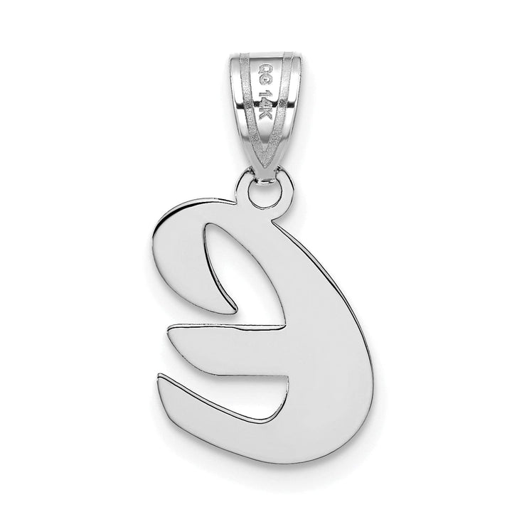 Lovely Rita's Pendants & Charms 14k White Gold Script Design Letter E Initial Pendant