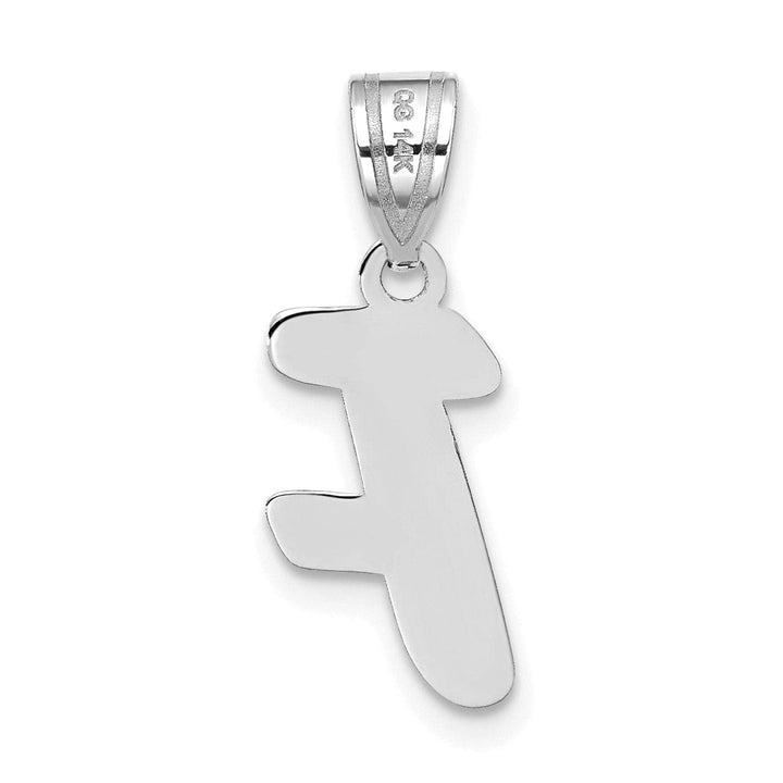 Lovely Rita's Pendants & Charms 14k White Gold Script Design Letter F Initial Pendant
