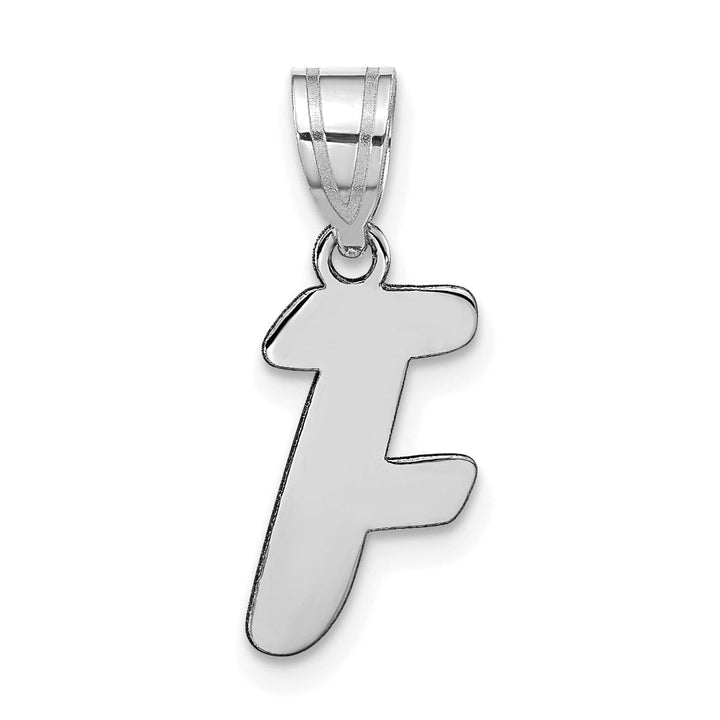 Lovely Rita's Pendants & Charms 14k White Gold Script Design Letter F Initial Pendant