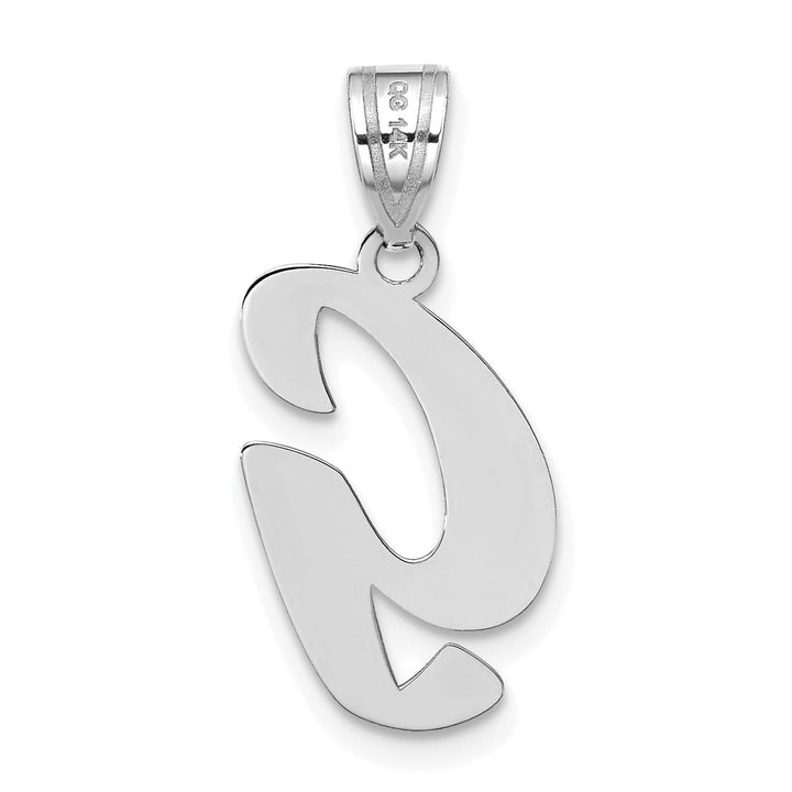 Lovely Rita's Pendants & Charms 14k White Gold Script Design Letter G Initial Pendant