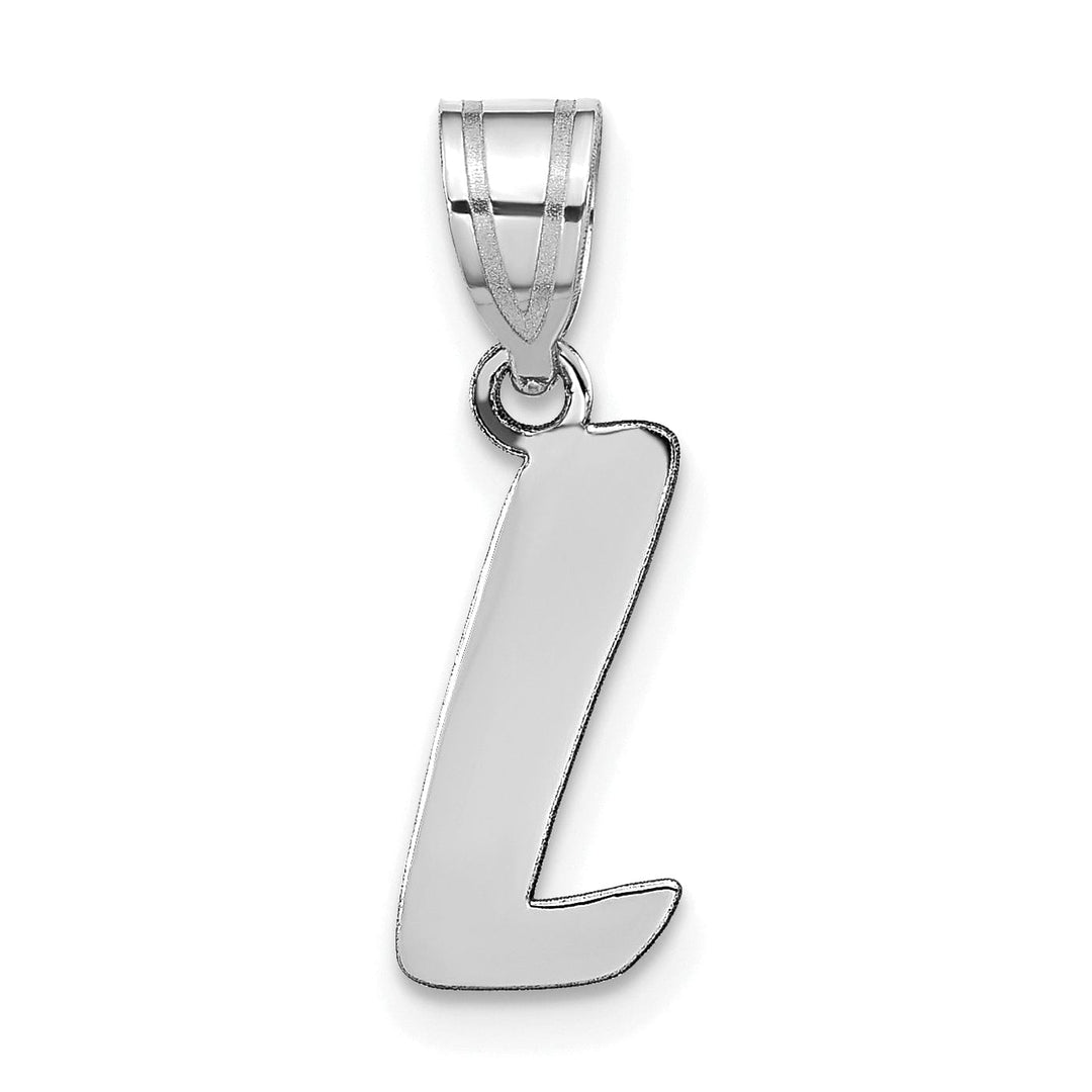 Lovely Rita's Pendants & Charms 14k White Gold Script Design Letter L Initial Pendant
