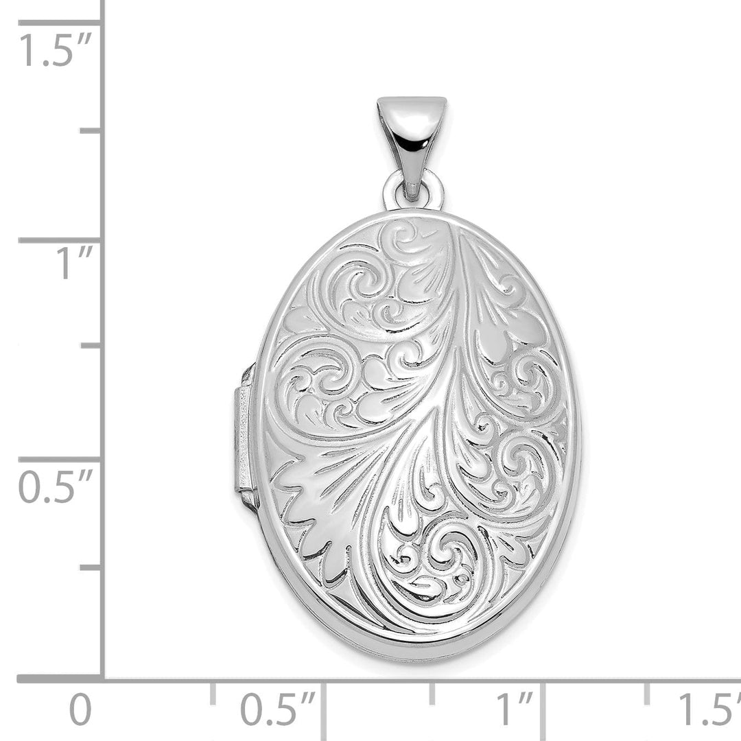Lovely Rita's Pendants & Charms 14k White Gold Scroll Oval Locket