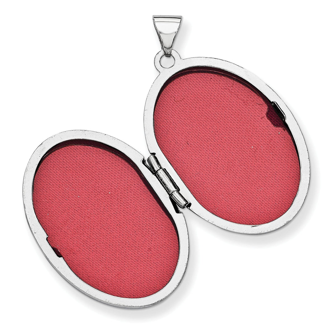 Lovely Rita's Pendants & Charms 14k White Gold Scroll Oval Locket