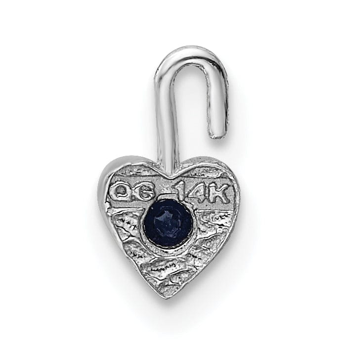 Lovely Rita's Pendants & Charms 14k White Gold September Birthstone Heart Charm