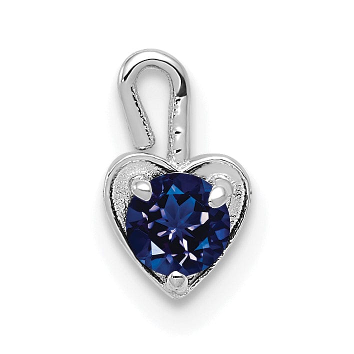 Lovely Rita's Pendants & Charms 14k White Gold September Birthstone Heart Charm