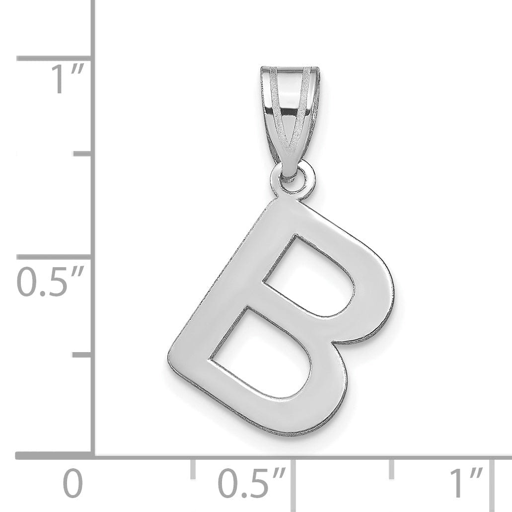 Lovely Rita's Pendants & Charms 14k White Gold Slanted Design Bubble Letter B Initial Charm Pendant