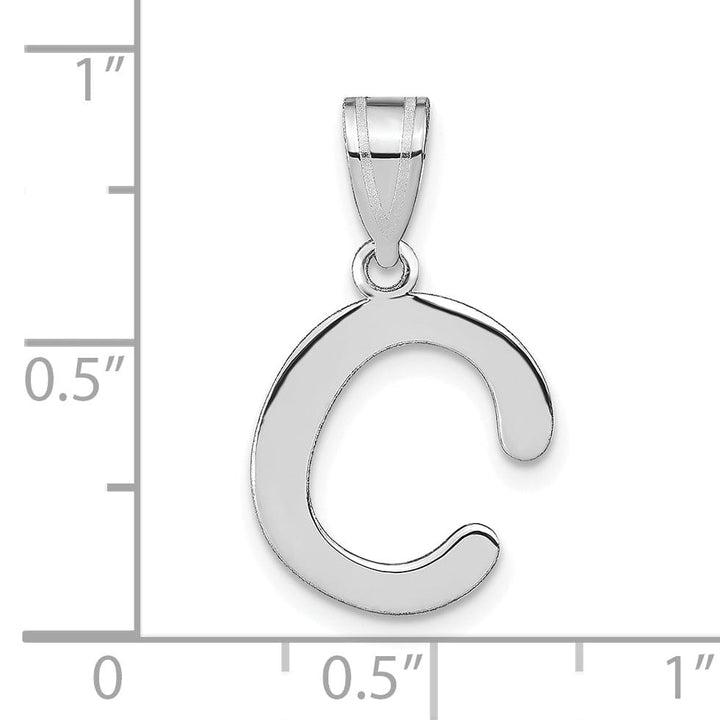 Lovely Rita's Pendants & Charms 14k White Gold Slanted Design Bubble Letter C Initial Charm Pendant