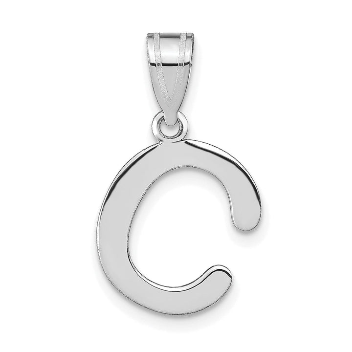 Lovely Rita's Pendants & Charms 14k White Gold Slanted Design Bubble Letter C Initial Charm Pendant