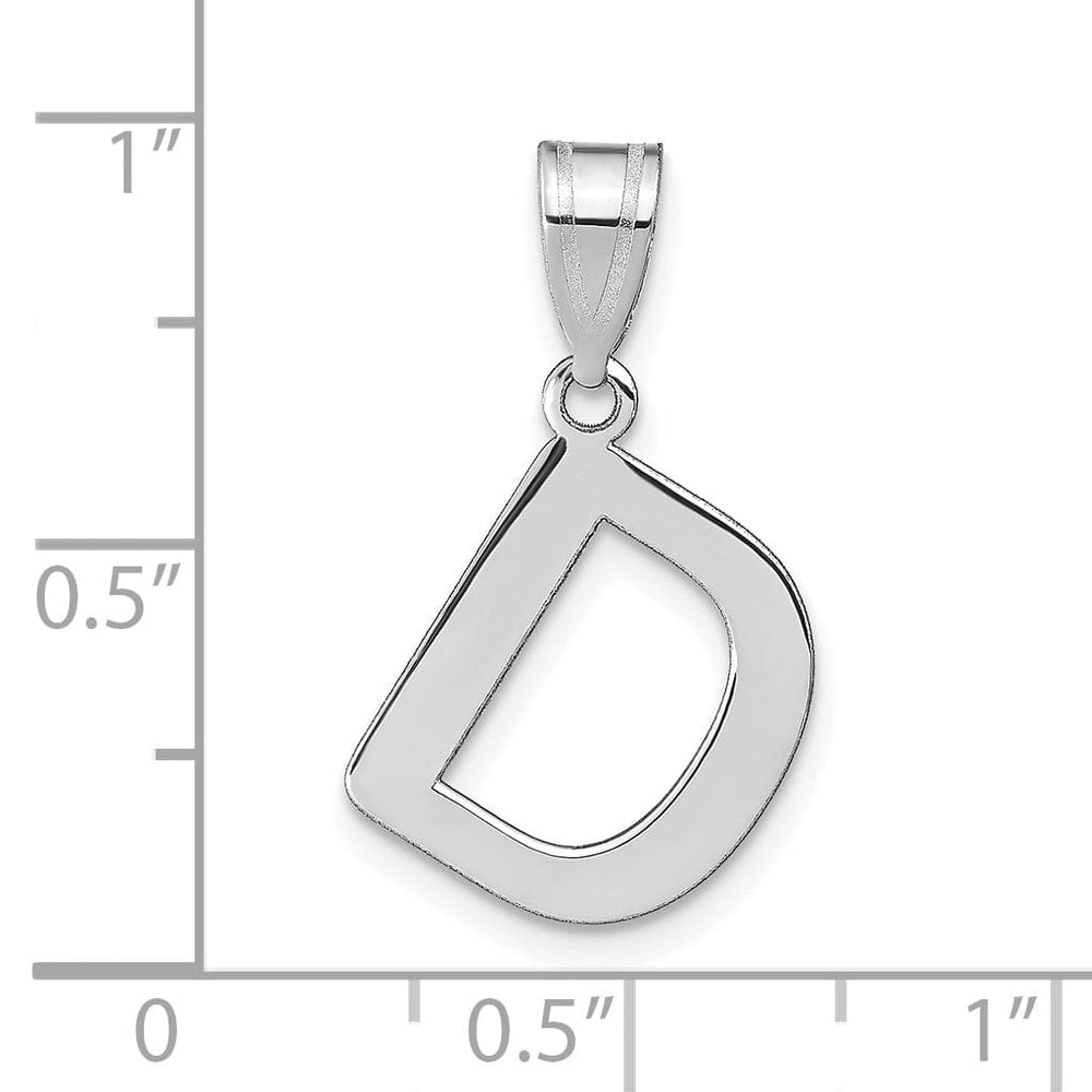 Lovely Rita's Pendants & Charms 14k White Gold Slanted Design Bubble Letter D Initial Charm Pendant