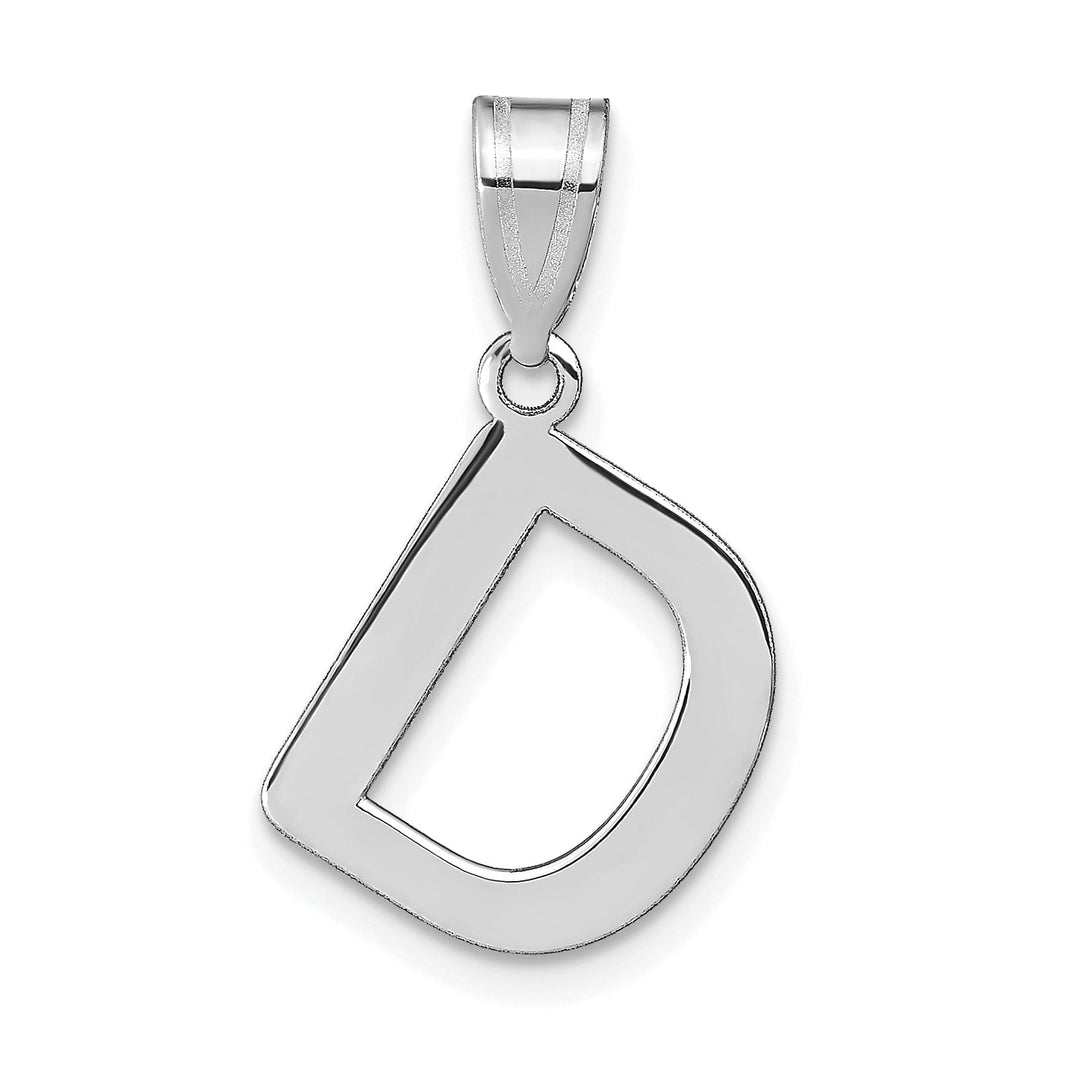 Lovely Rita's Pendants & Charms 14k White Gold Slanted Design Bubble Letter D Initial Charm Pendant