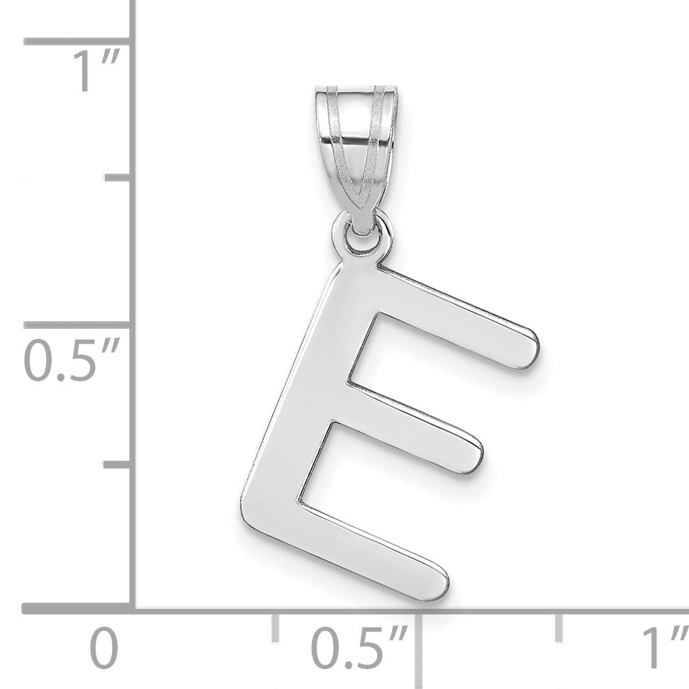Lovely Rita's Pendants & Charms 14k White Gold Slanted Design Bubble Letter E Initial Charm Pendant