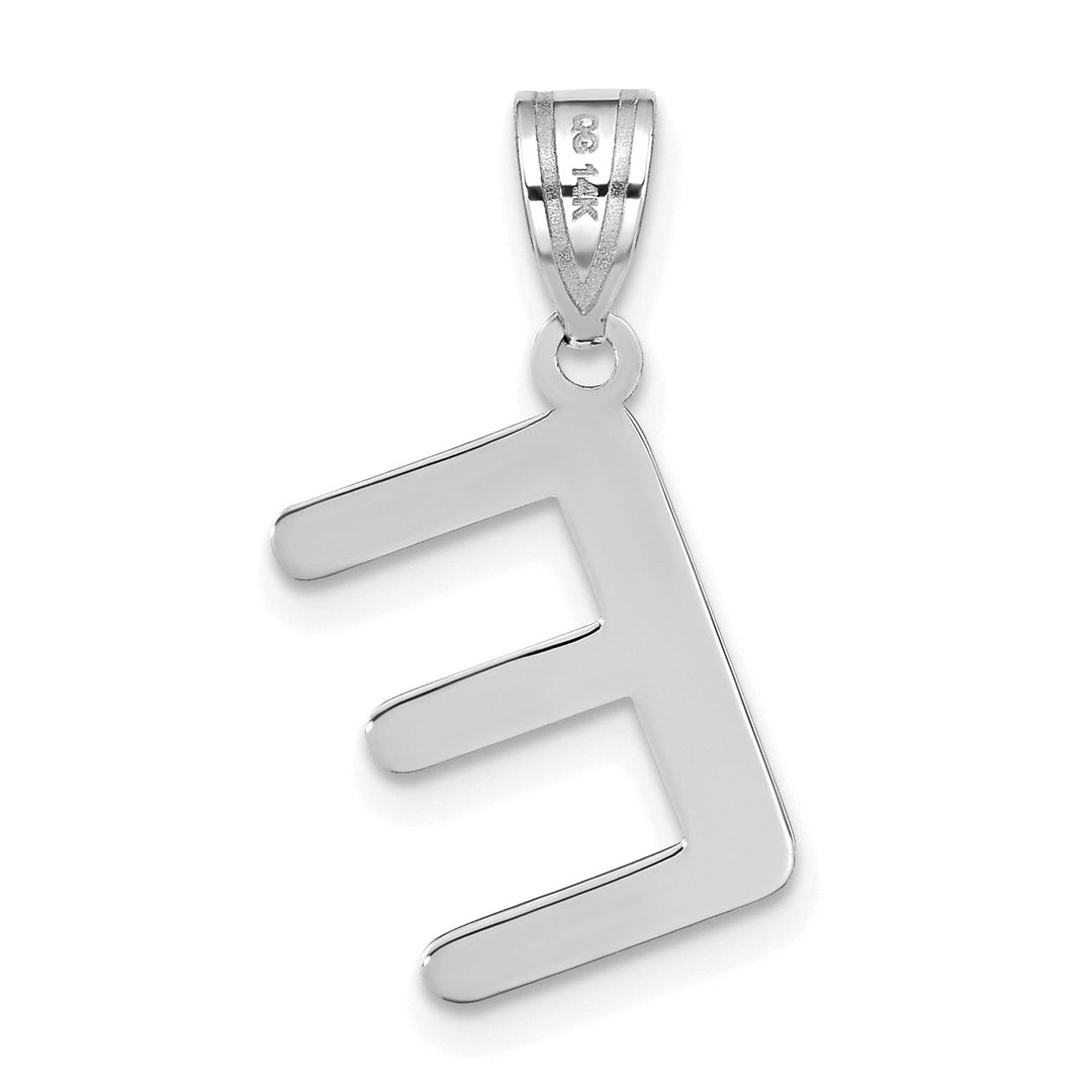 Lovely Rita's Pendants & Charms 14k White Gold Slanted Design Bubble Letter E Initial Charm Pendant