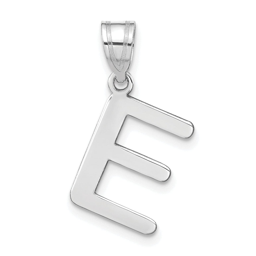 Lovely Rita's Pendants & Charms 14k White Gold Slanted Design Bubble Letter E Initial Charm Pendant