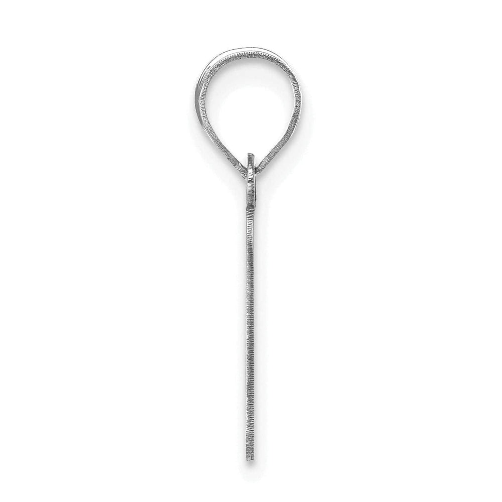 Lovely Rita's Pendants & Charms 14k White Gold Slanted Design Bubble Letter F Initial Charm Pendant