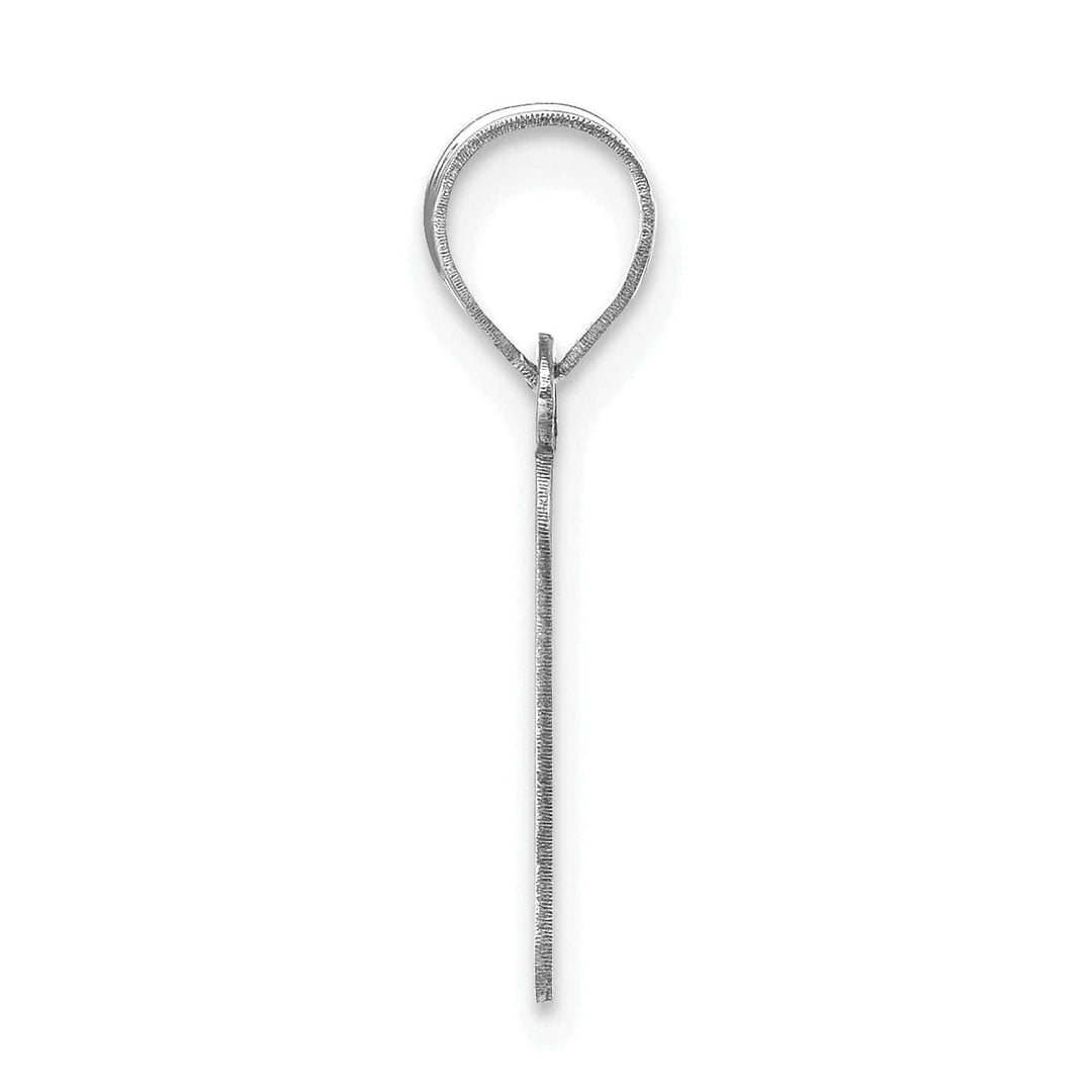 Lovely Rita's Pendants & Charms 14k White Gold Slanted Design Bubble Letter F Initial Charm Pendant