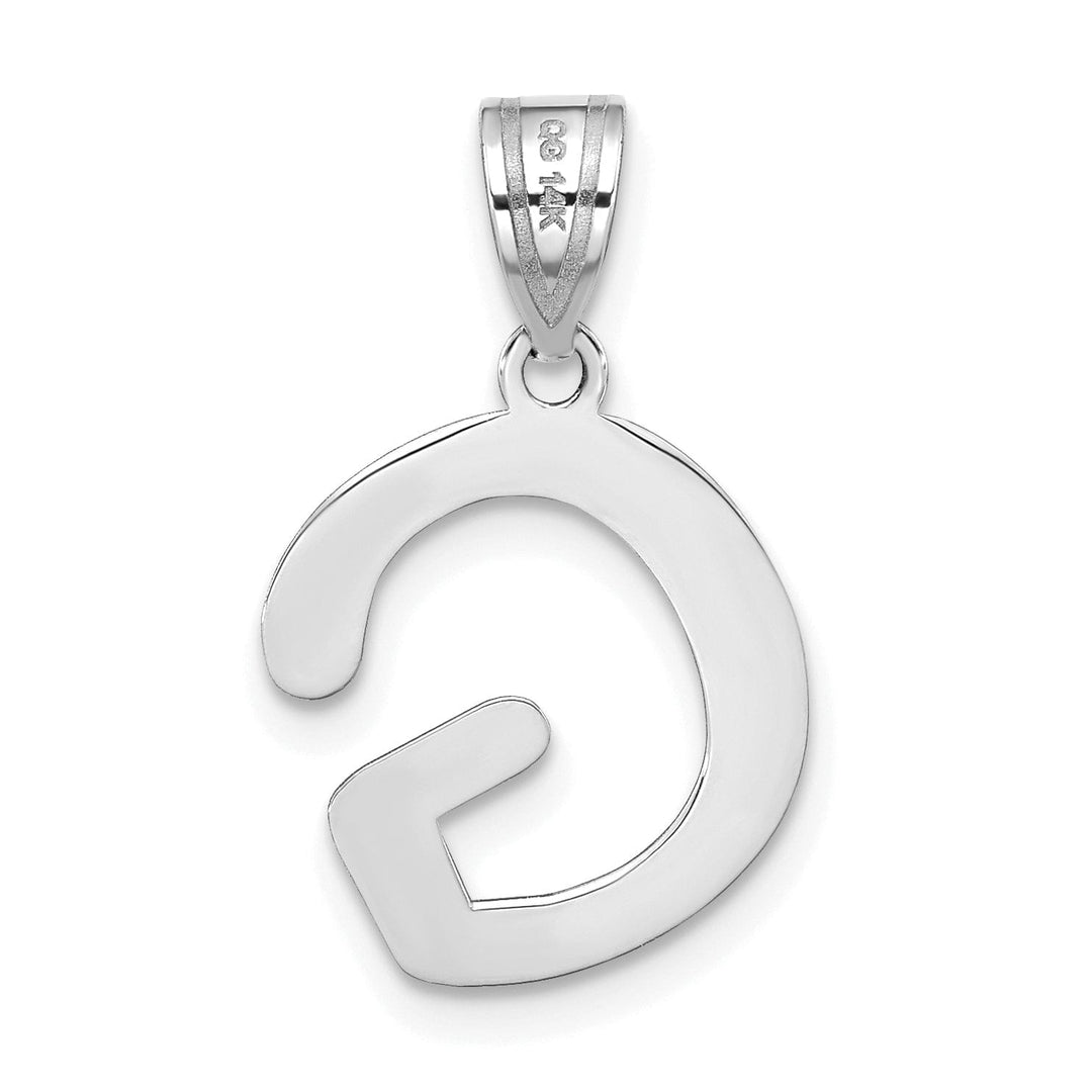 Lovely Rita's Pendants & Charms 14k White Gold Slanted Design Bubble Letter G Initial Charm Pendant