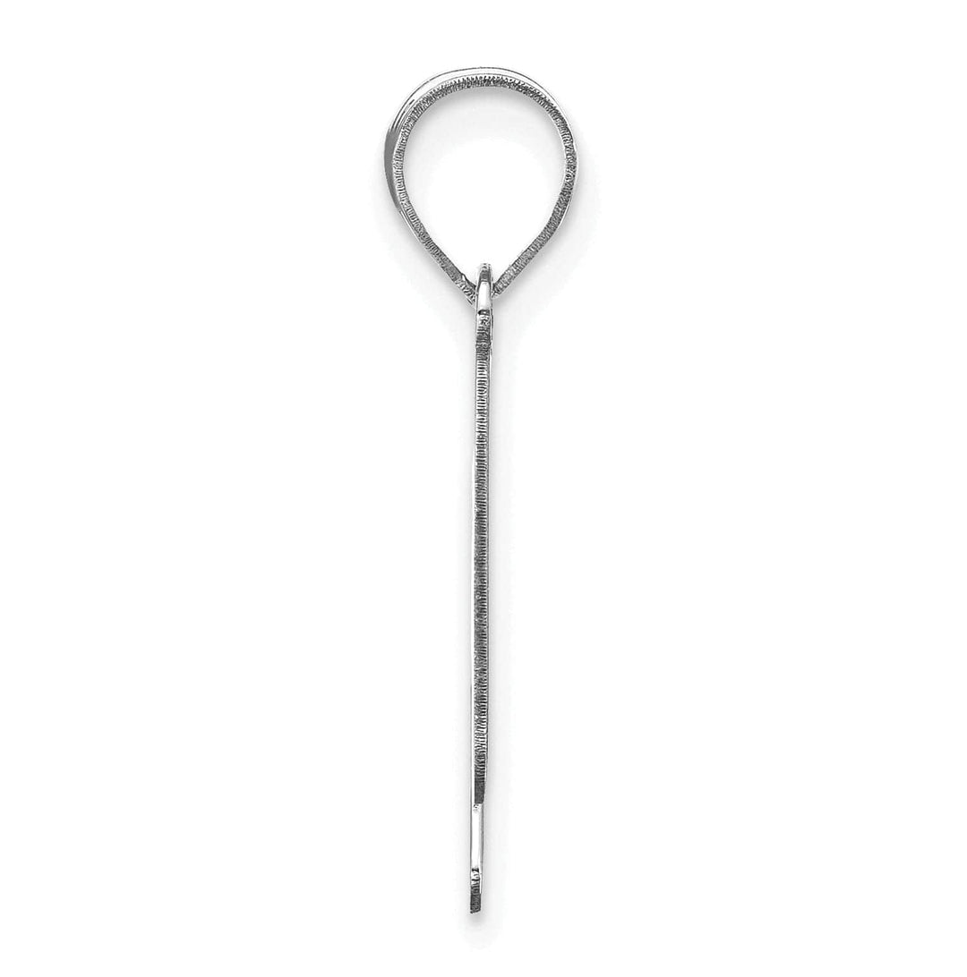 Lovely Rita's Pendants & Charms 14k White Gold Slanted Design Bubble Letter H Initial Charm Pendant