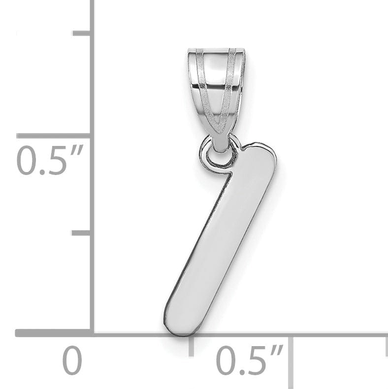 Lovely Rita's Pendants & Charms 14k White Gold Slanted Design Bubble Letter I Initial Charm Pendant