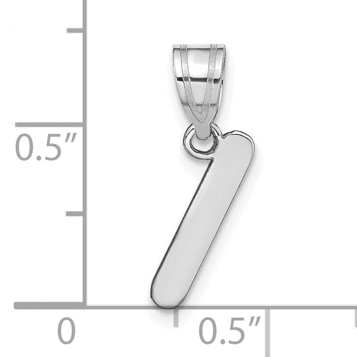 Lovely Rita's Pendants & Charms 14k White Gold Slanted Design Bubble Letter I Initial Charm Pendant