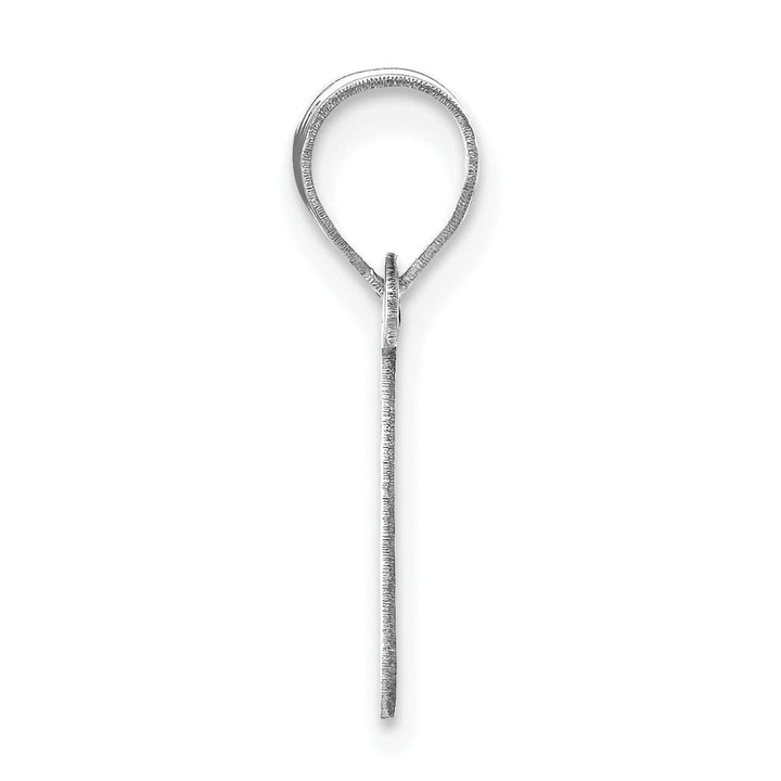 Lovely Rita's Pendants & Charms 14k White Gold Slanted Design Bubble Letter I Initial Charm Pendant