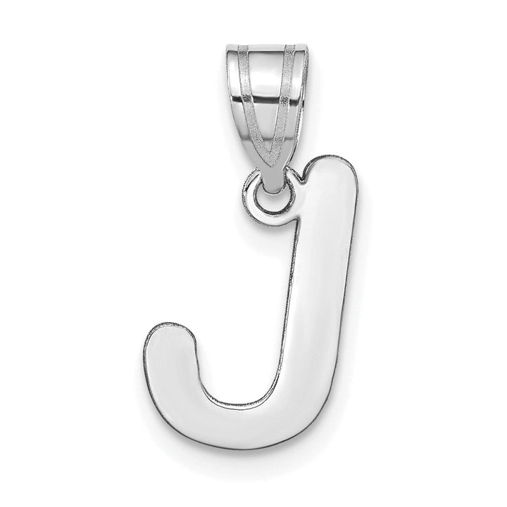 Lovely Rita's Pendants & Charms 14k White Gold Slanted Design Bubble Letter J Initial Charm Pendant