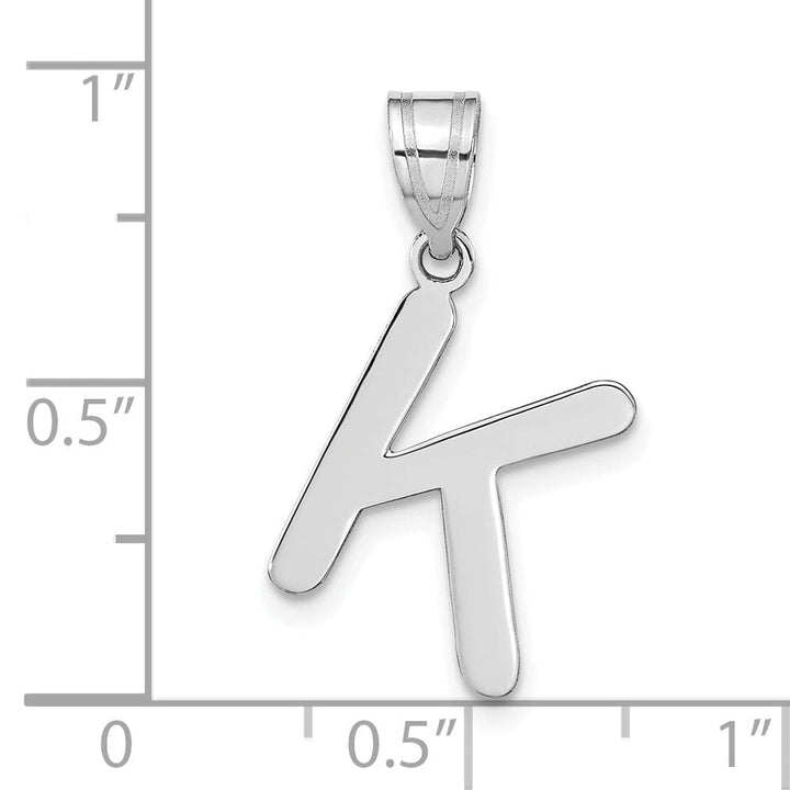 Lovely Rita's Pendants & Charms 14k White Gold Slanted Design Bubble Letter K Initial Charm Pendant