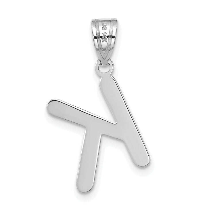 Lovely Rita's Pendants & Charms 14k White Gold Slanted Design Bubble Letter K Initial Charm Pendant