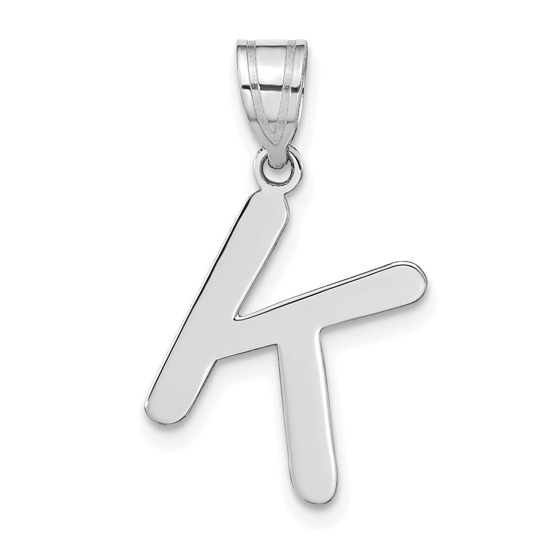 Lovely Rita's Pendants & Charms 14k White Gold Slanted Design Bubble Letter K Initial Charm Pendant