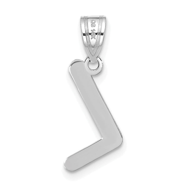 Lovely Rita's Pendants & Charms 14k White Gold Slanted Design Bubble Letter L Initial Charm Pendant
