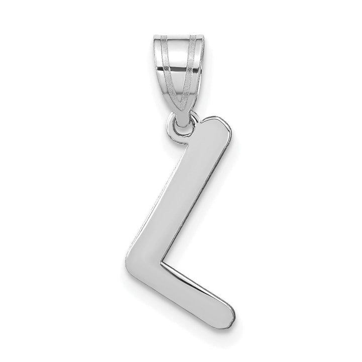 Lovely Rita's Pendants & Charms 14k White Gold Slanted Design Bubble Letter L Initial Charm Pendant