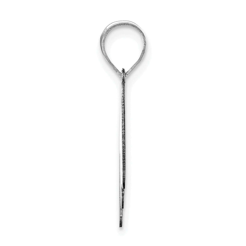 Lovely Rita's Pendants & Charms 14k White Gold Slanted Design Bubble Letter M Initial Charm Pendant