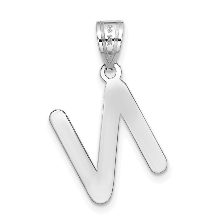 Lovely Rita's Pendants & Charms 14k White Gold Slanted Design Bubble Letter N Initial Charm Pendant