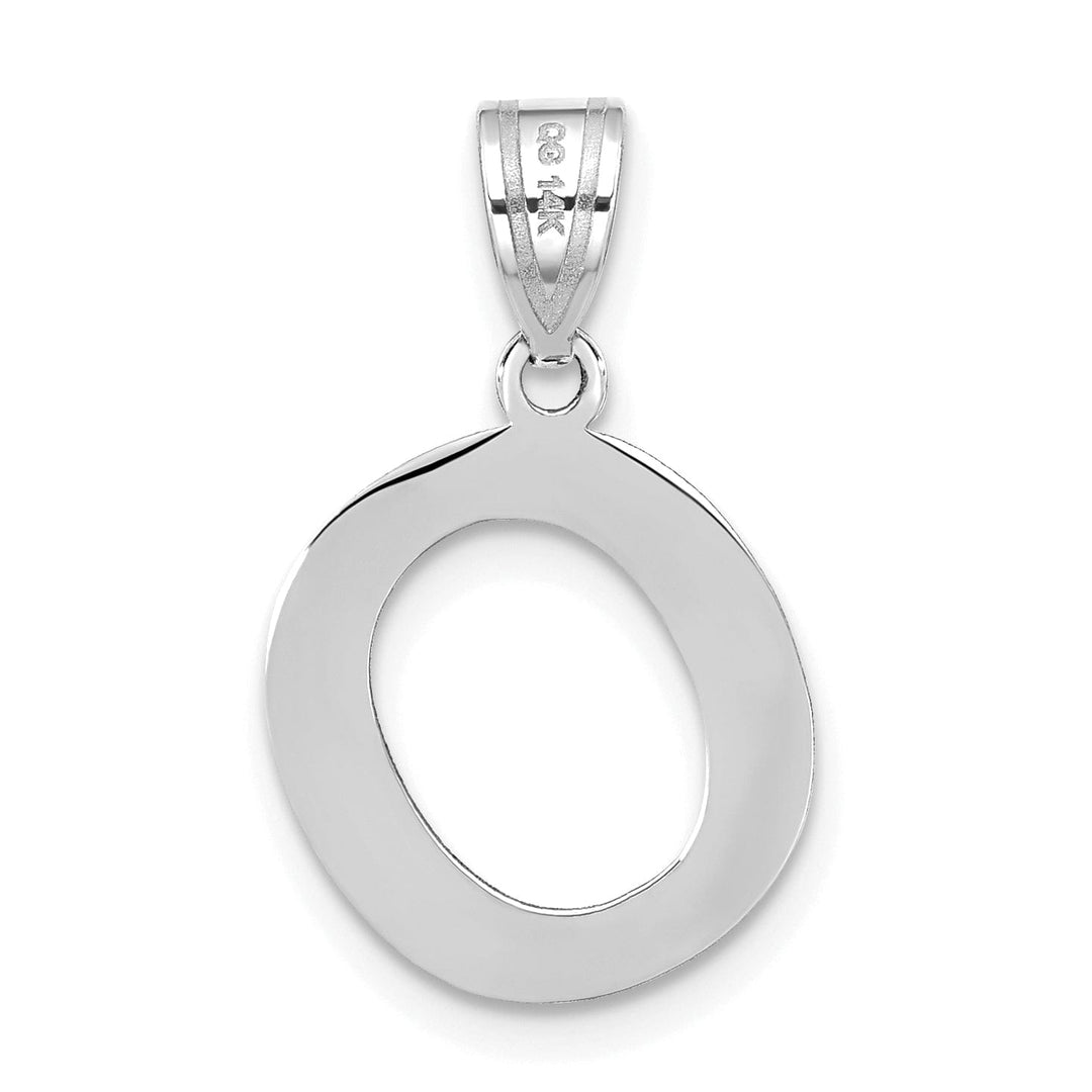 Lovely Rita's Pendants & Charms 14k White Gold Slanted Design Bubble Letter O Initial Charm Pendant
