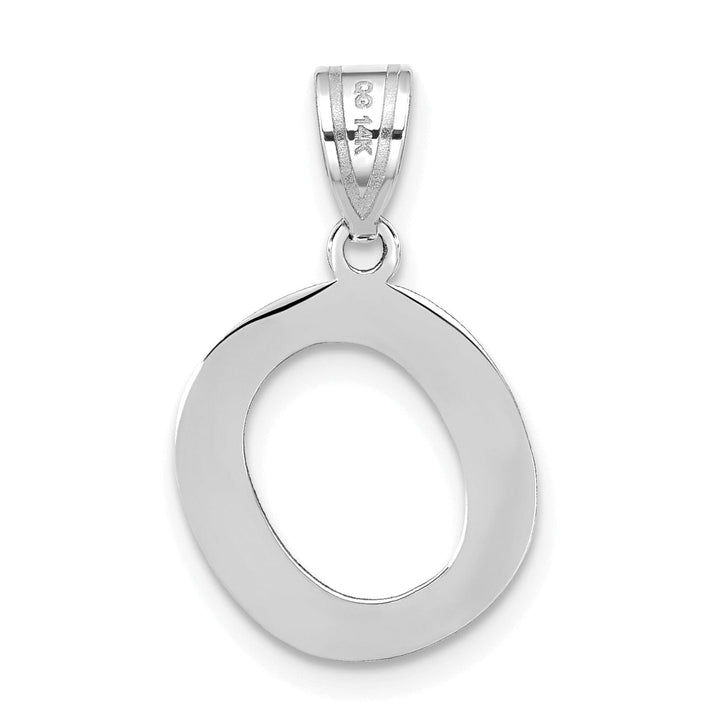 Lovely Rita's Pendants & Charms 14k White Gold Slanted Design Bubble Letter O Initial Charm Pendant