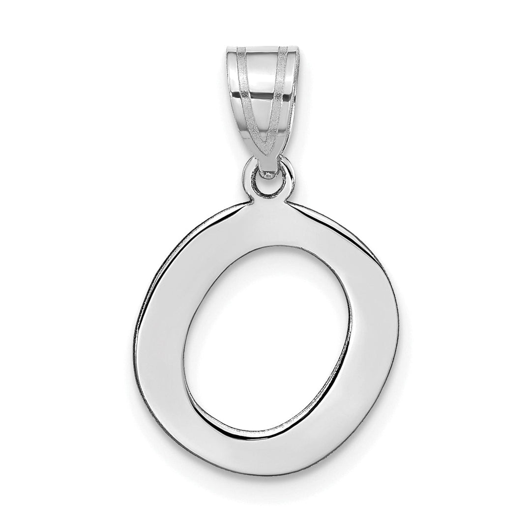 Lovely Rita's Pendants & Charms 14k White Gold Slanted Design Bubble Letter O Initial Charm Pendant