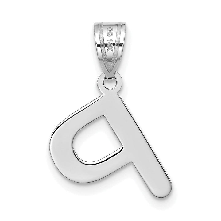Lovely Rita's Pendants & Charms 14k White Gold Slanted Design Bubble Letter P Initial Charm Pendant
