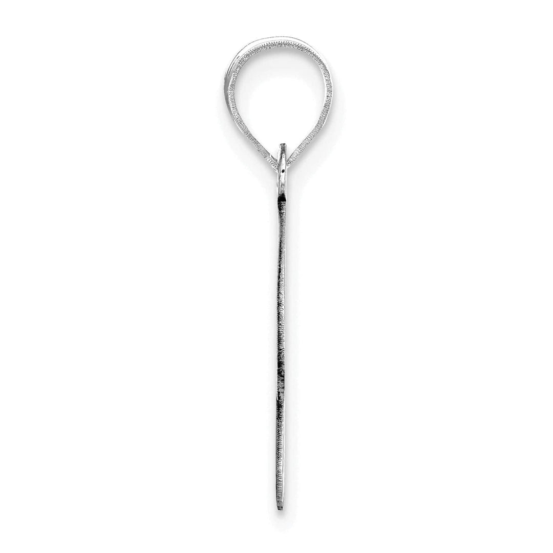 Lovely Rita's Pendants & Charms 14k White Gold Slanted Design Bubble Letter R Initial Charm Pendant