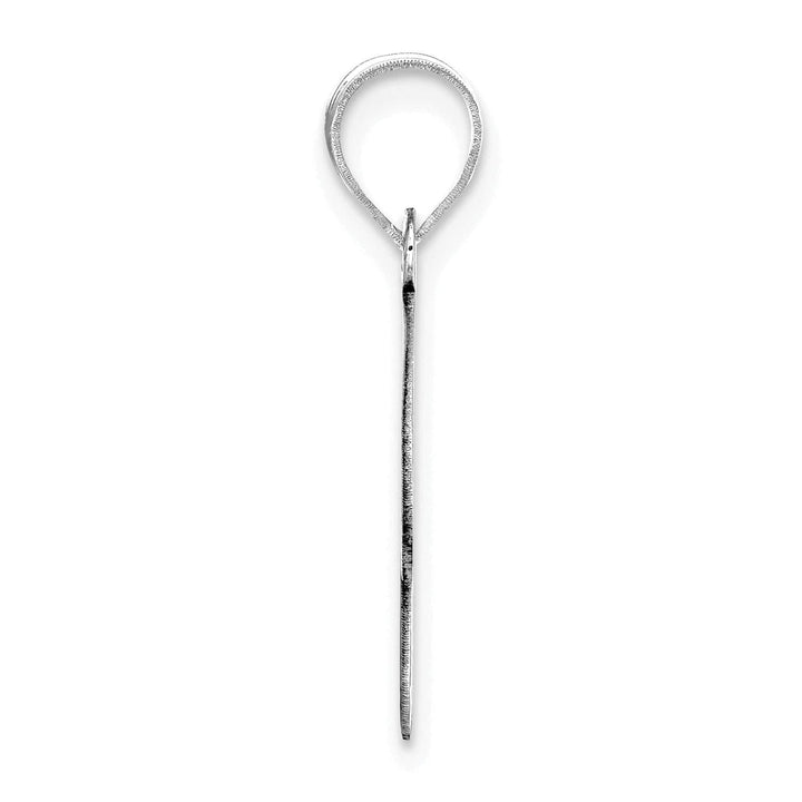 Lovely Rita's Pendants & Charms 14k White Gold Slanted Design Bubble Letter R Initial Charm Pendant
