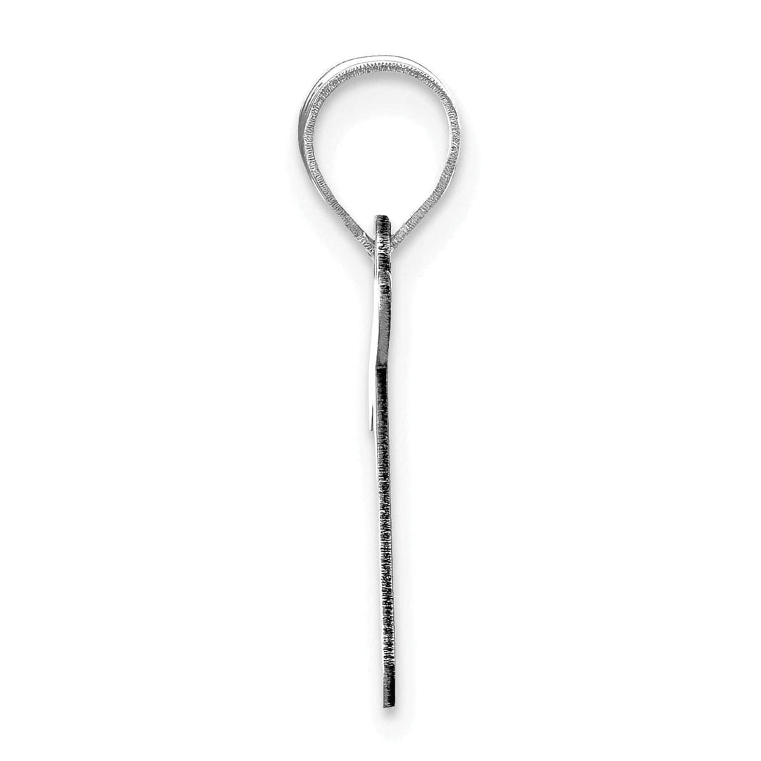 Lovely Rita's Pendants & Charms 14k White Gold Slanted Design Bubble Letter T Initial Charm Pendant