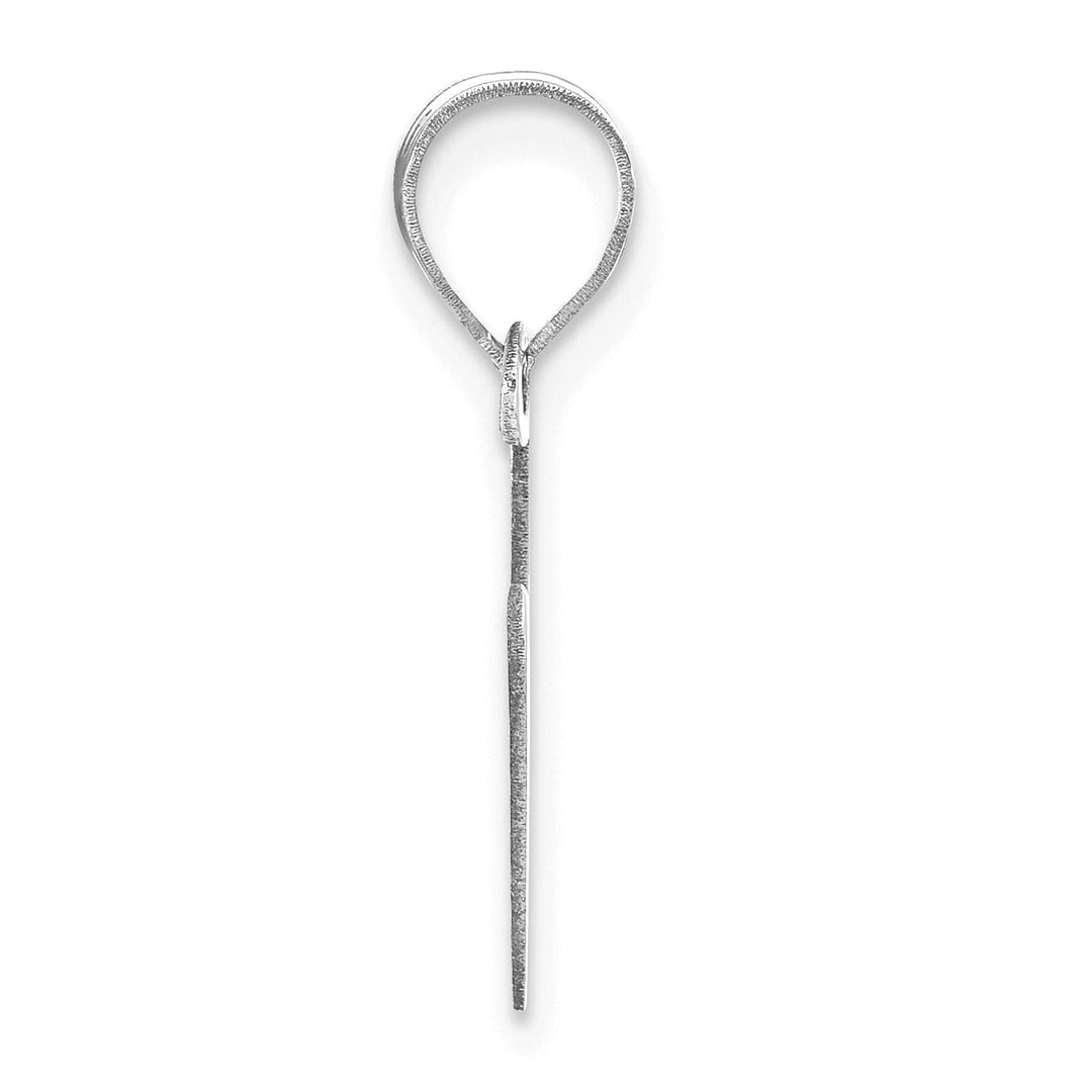 Lovely Rita's Pendants & Charms 14k White Gold Slanted Design Bubble Letter V Initial Charm Pendant