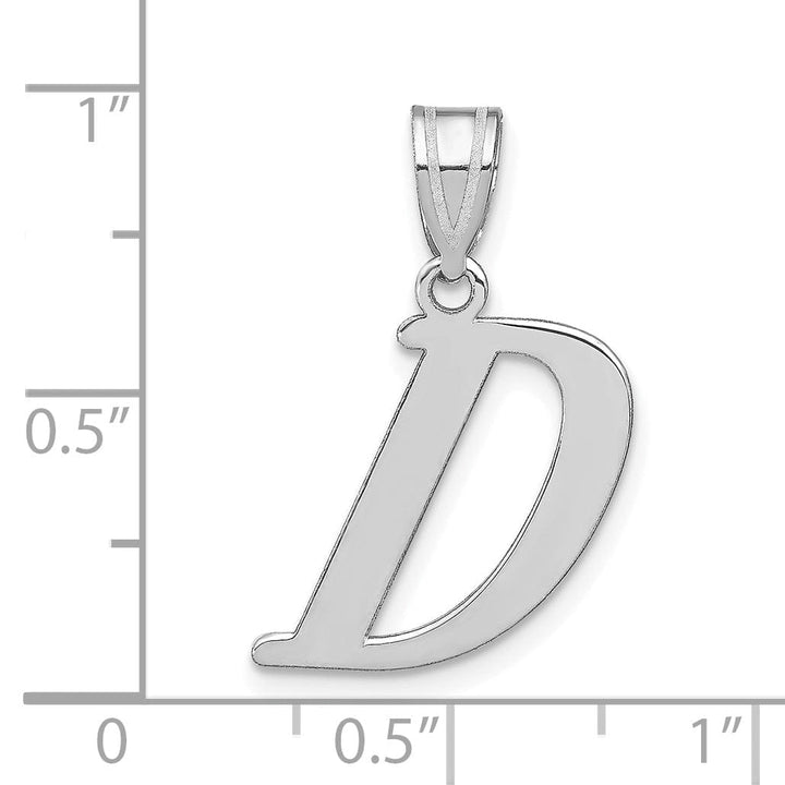 Lovely Rita's Pendants & Charms 14k White Gold  Slanted Design Letter D Initial Charm Pendant