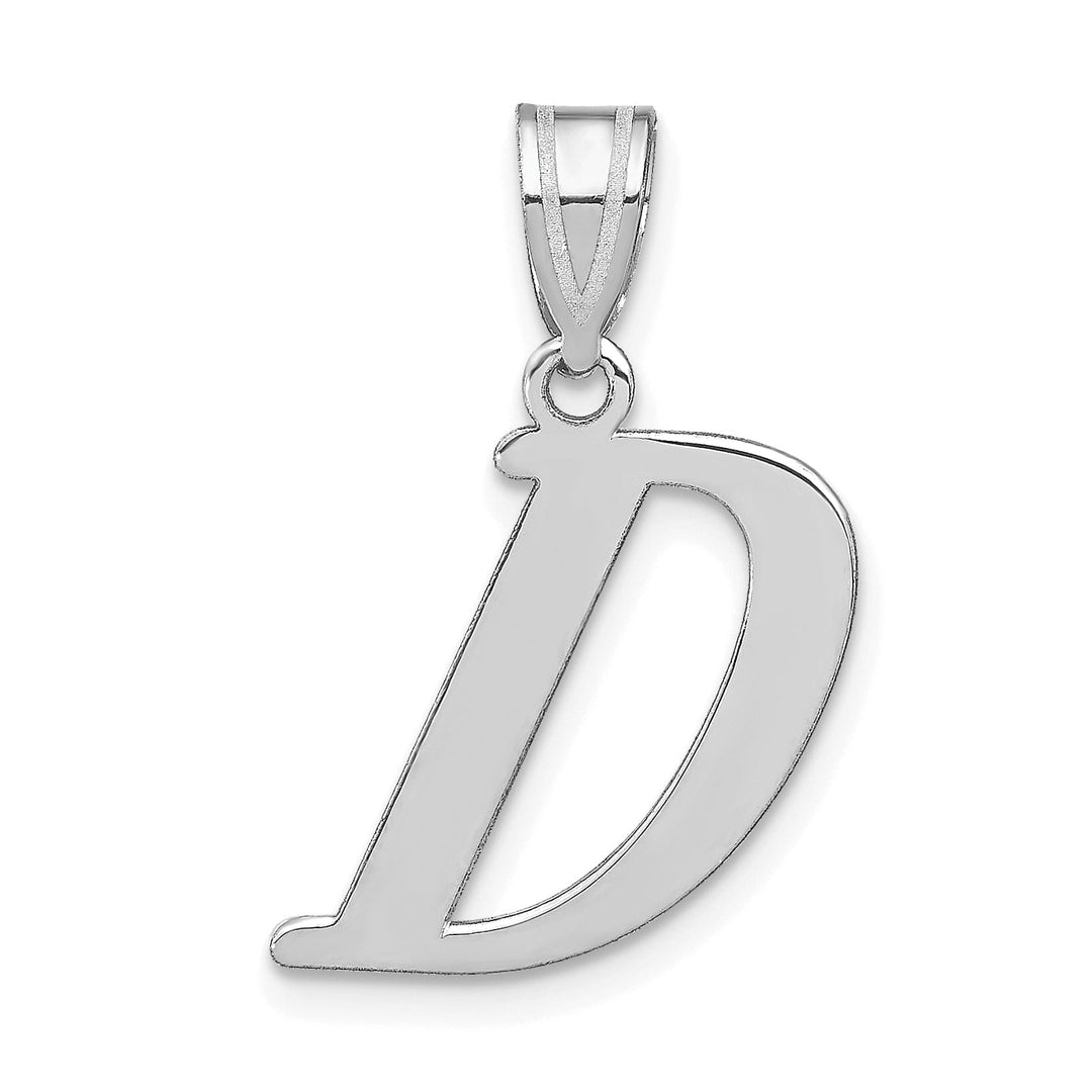 Lovely Rita's Pendants & Charms 14k White Gold  Slanted Design Letter D Initial Charm Pendant