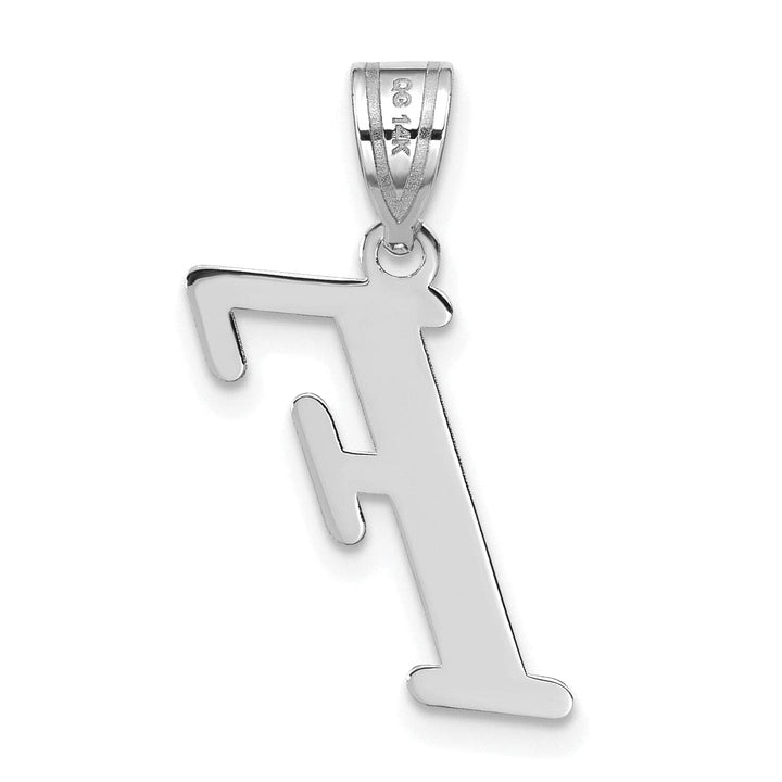 Lovely Rita's Pendants & Charms 14k White Gold  Slanted Design Letter F Initial Charm Pendant