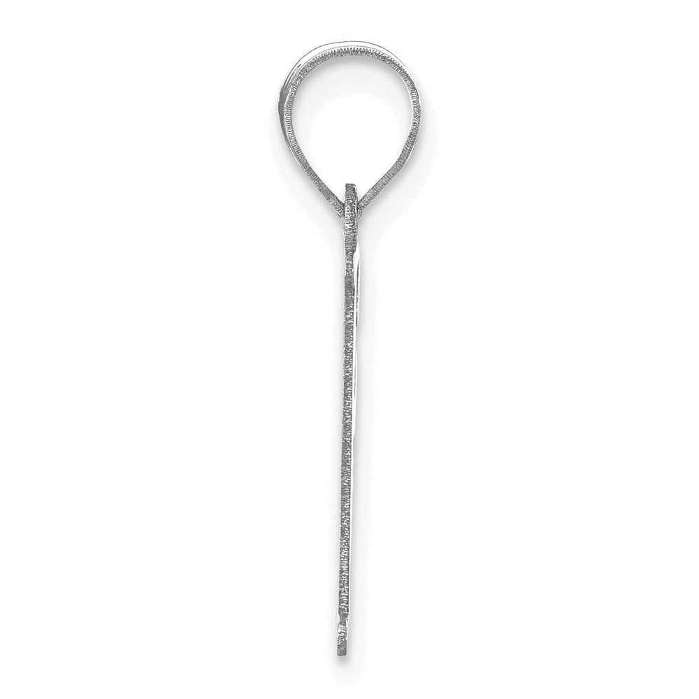 Lovely Rita's Pendants & Charms 14k White Gold  Slanted Design Letter F Initial Charm Pendant