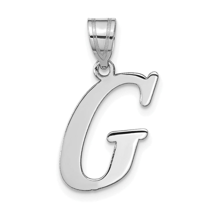Lovely Rita's Pendants & Charms 14k White Gold  Slanted Design Letter G Initial Charm Pendant