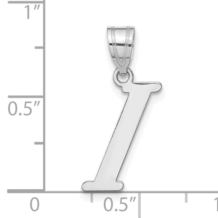 Lovely Rita's Pendants & Charms 14k White Gold  Slanted Design Letter I Initial Charm Pendant